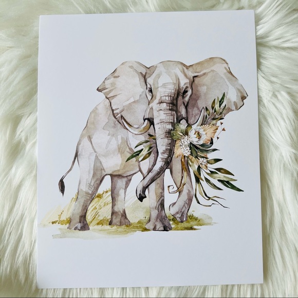 Watercolor Elephant Wall Art Poster Print Unframed - Picture 16 of 17